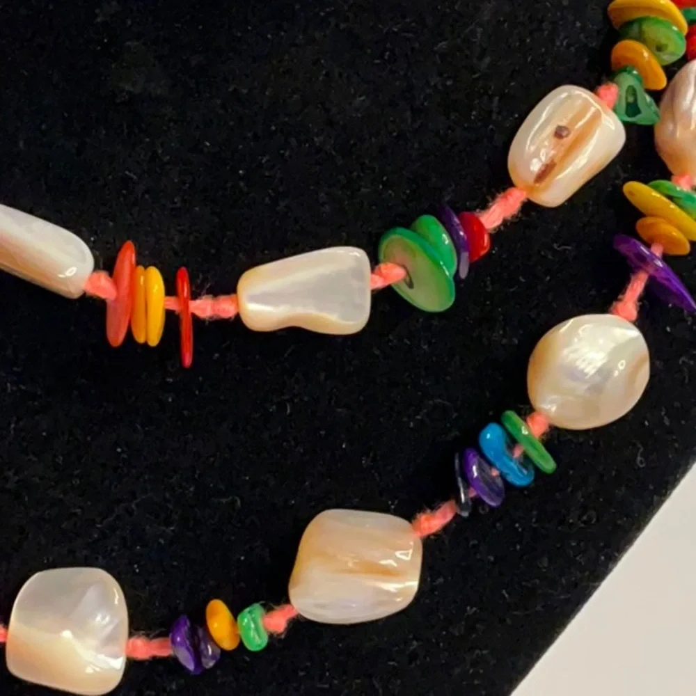 Free People X Ariana Ost “At The Market” Necklace ~ Neon Yellow/Orange; NWT - Picture 7 of 16